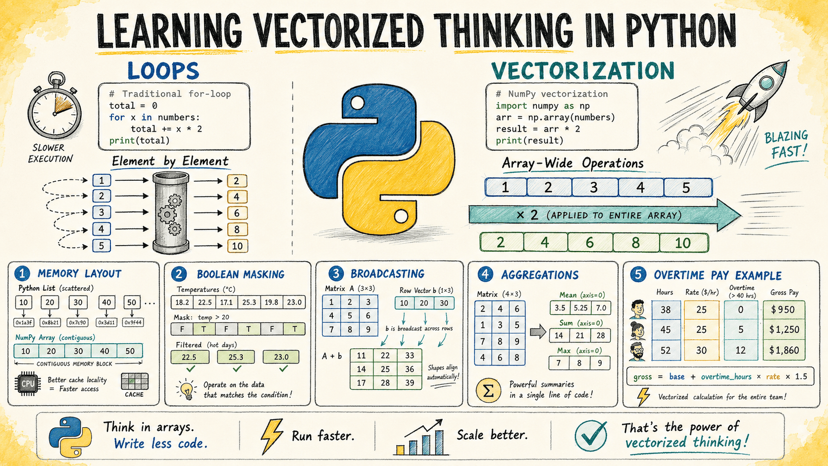 Learn Vectorized Thinking in Python with NumPy Examples
